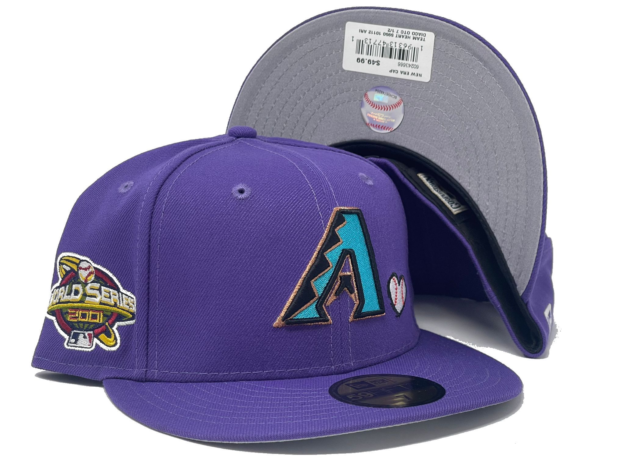 New Era Arizona Diamondbacks World Series 2001 Pinstripe Heroes Elite  Edition 59Fifty Fitted Hat, EXCLUSIVE HATS, CAPS
