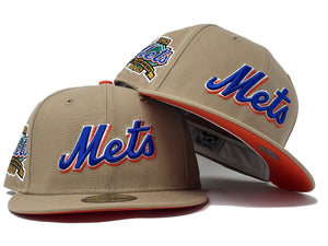 NEW YOEK METS 40TH ANNIVERSARY CAMEL ORANGE BRIM NEW ERA FITTED HAT