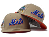 NEW YOEK METS 40TH ANNIVERSARY CAMEL ORANGE BRIM NEW ERA FITTED HAT