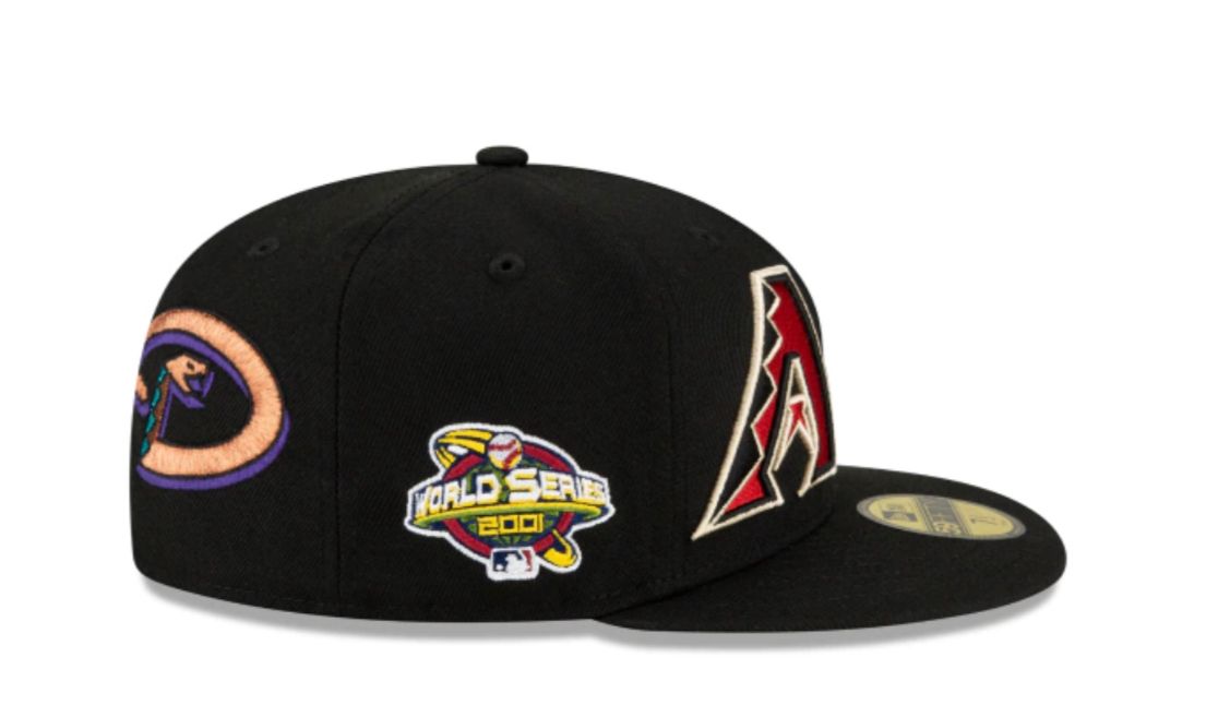 Arizona Diamondbacks New Era Custom Black Pinwheel Side Patch 59FIFTY Fitted Hat, 7 1/2 / Black