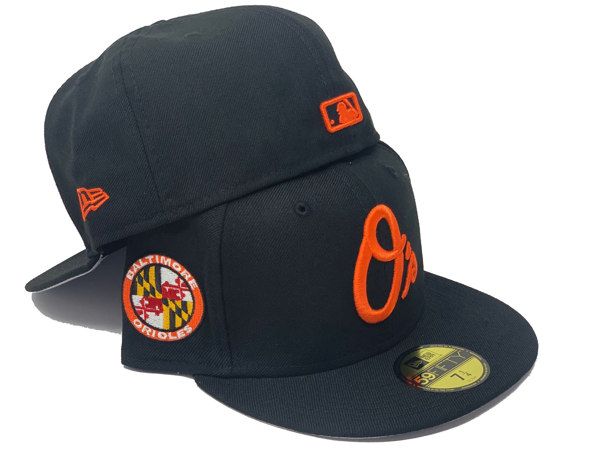 Baltimore Orioles New Era Cream/Black MP6 Custom Side Patch 59FIFTY Fitted Hat, 7 / Cream/Black