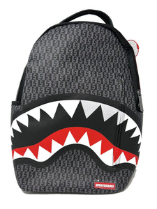 Sprayground Checkered Shark Backpack in Black & Grey