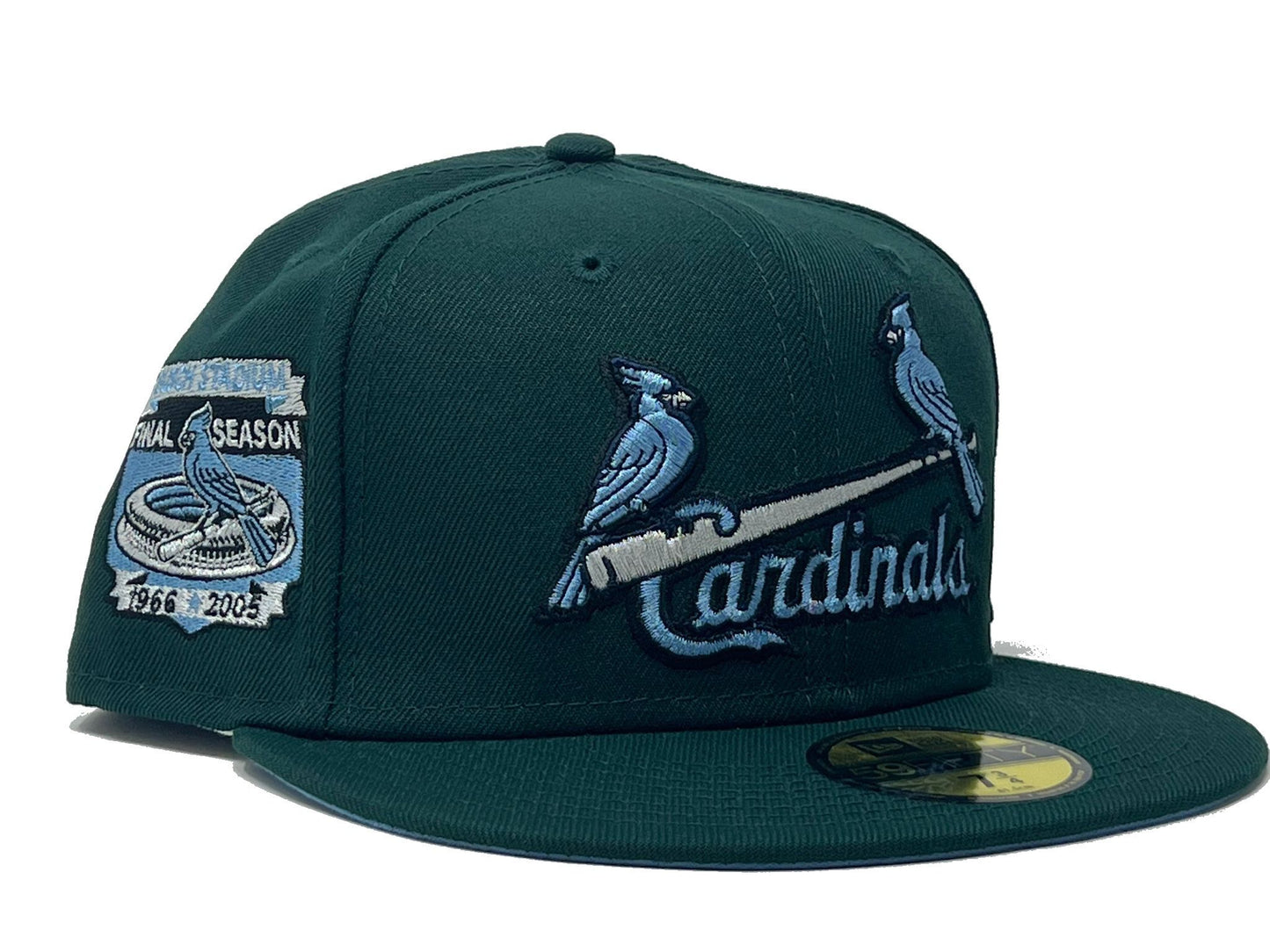 ST. LOUIS CARDINALS BUSCH STADIUM DARK GREEN ICY BRIM NEW ERA FITTED HAT
