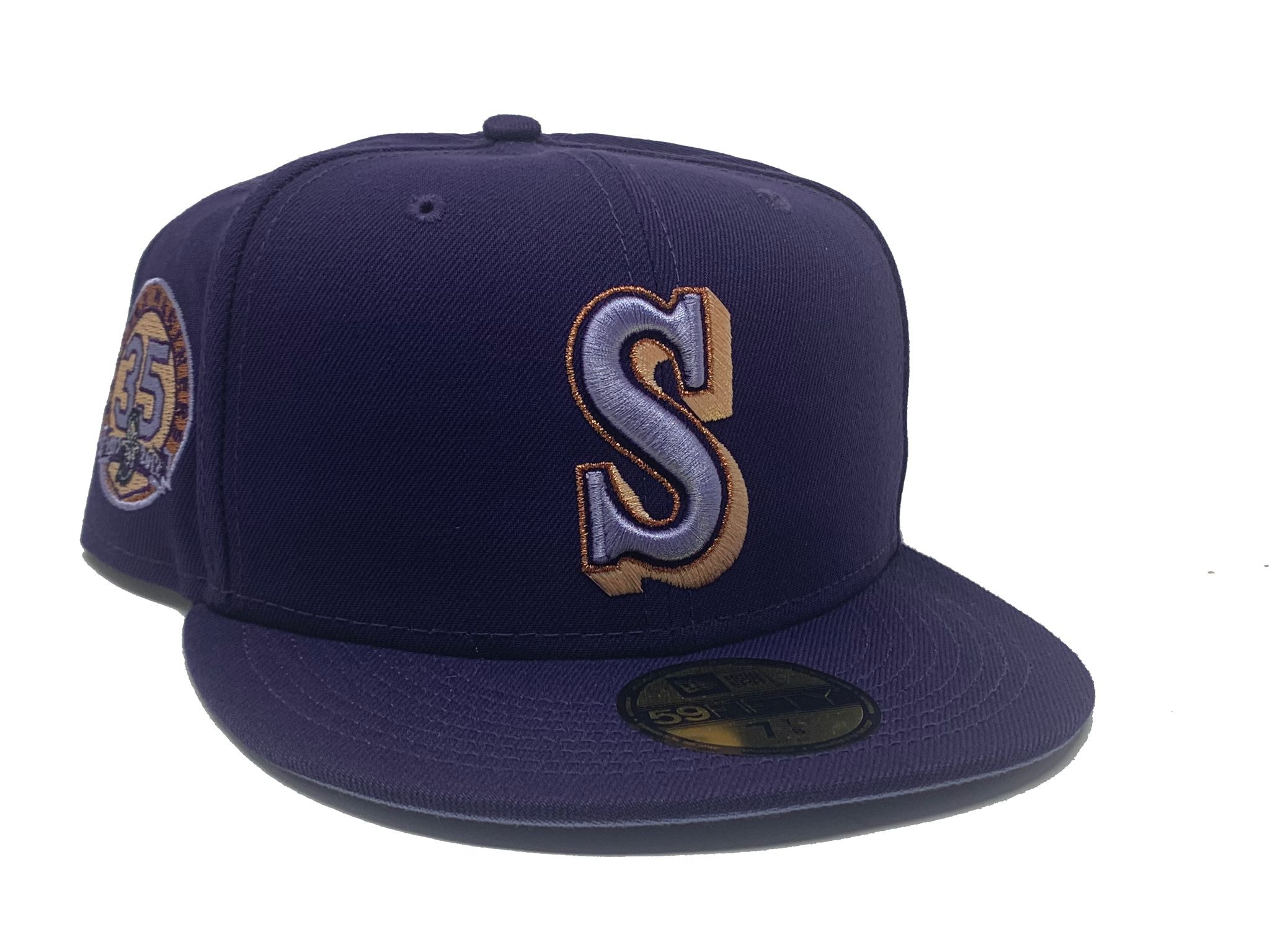 New Era Seattle Mariners T-Dot 30th Anniversary Patch Hat Club Exclusive  59Fifty Fitted Hat Purple/Black Men's - FW22 - US