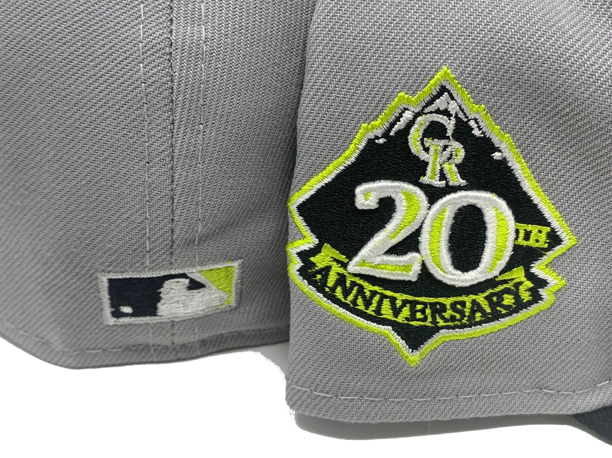 New Era Colorado Rockies Beer Pack 20th Anniversary Patch Mountain Hat Club Exclusive 59FIFTY Fitted Hat Gray/Light Blue