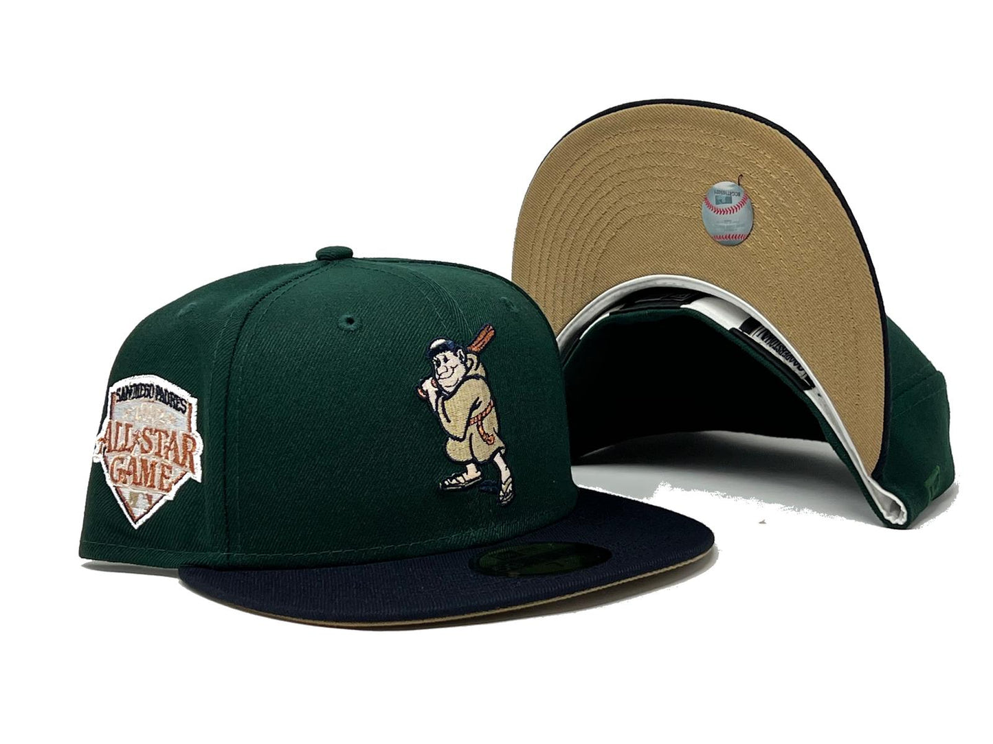 SAN DIEGO PADRES 1992 ALL STAR GAME " GREEN DOME" TOAST BRIM NEW ERA FITTED HAT