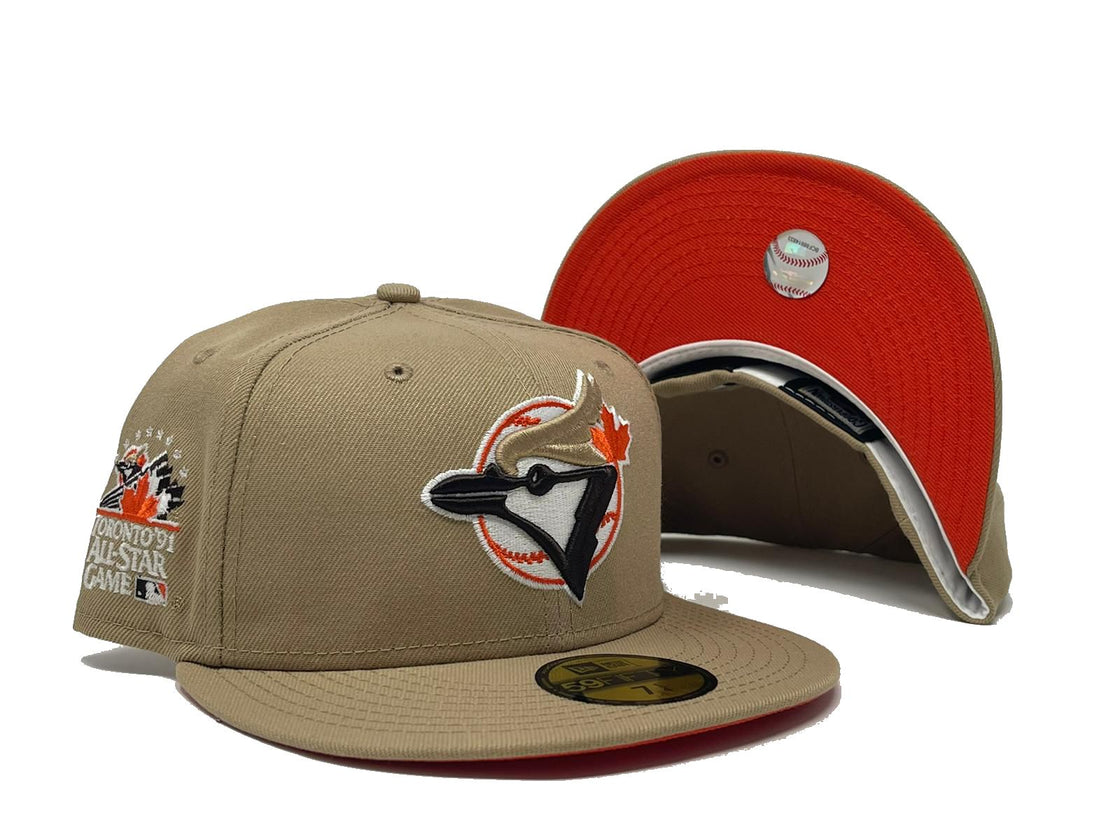 TORONTO BLUE JAYS 1991 ALL STAR GAME CAMEL ORANGE BRIM NEW ERA FITTED HAT