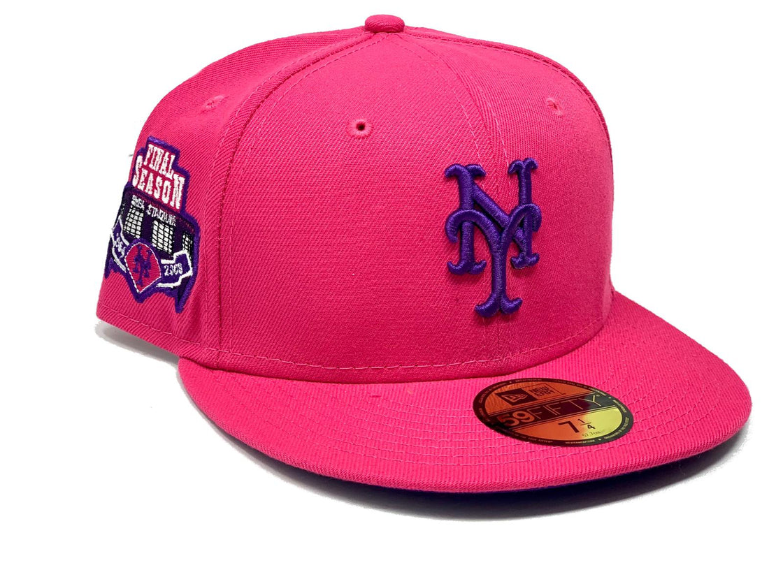 NEW YORK METS SHEA STADIUM FINAL SEASON FUSION PINK PURPLE BRIM NEW  ERA FITTED HAT