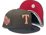 TEXAS RANGERS 40TH ANNIVERSARY RED BRIM NEW ERA FITTED HAT