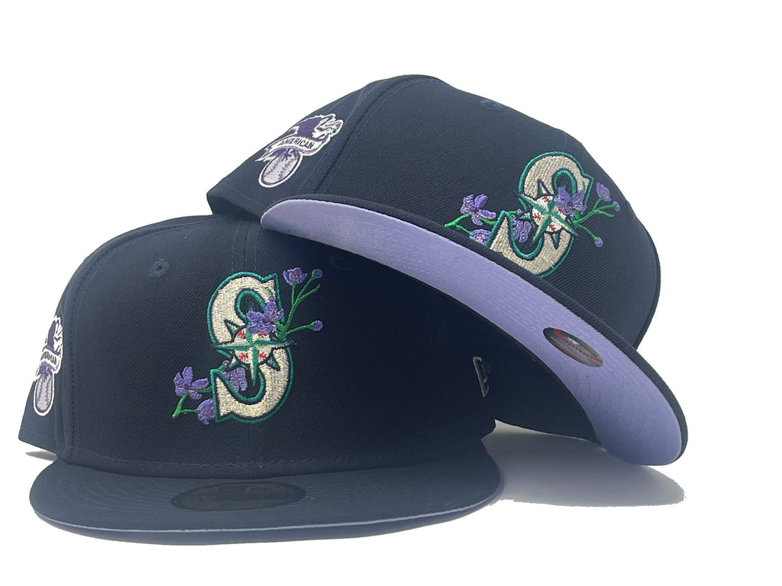 Seattle Mariners American League Side Patch Bloom 59Fifty New Era Fitted hat