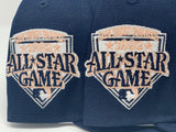 BALTIMORE ORIOLES 1992  ALL STAR GAME NAVY PEACH BRIM NEW ERA FITTED HAT
