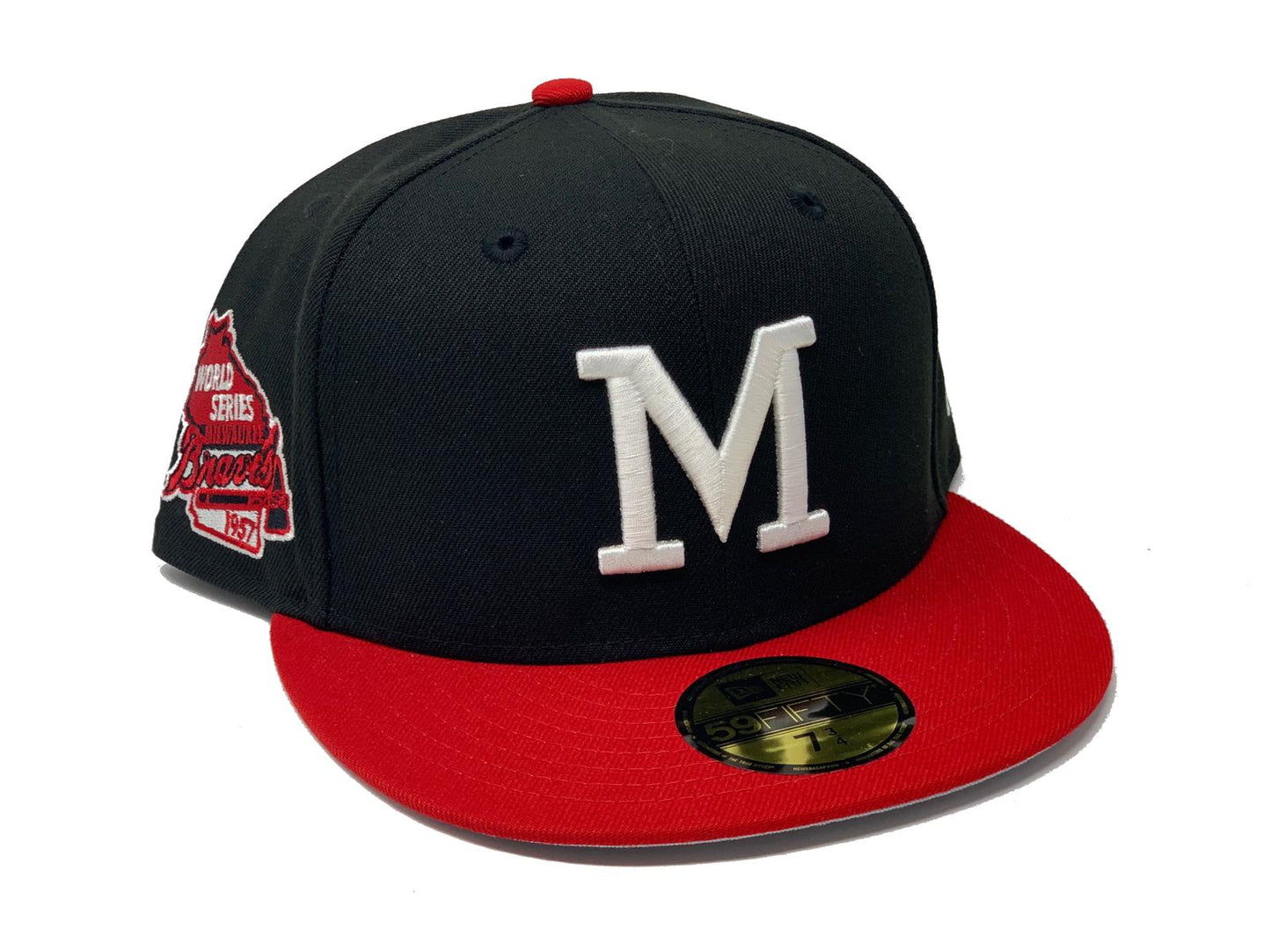 MILWAUKEE BRAVES 1957 WORLD SERIES GRAY BRIM NEW ERA FITTED HAT