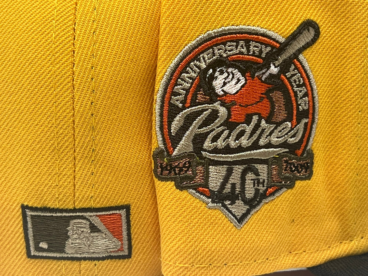 SAN DIEGO PADRES 40TH ANIIVERSARY TAXI YELLOW BROWN VISOR ORANGE BRIM NEW ERA FITTED HAT