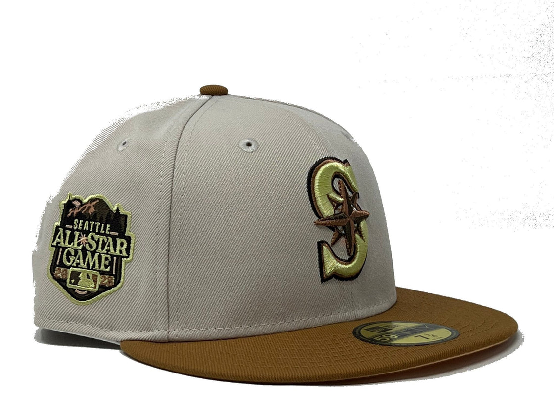 SEATTLE MARINERS 2023 ALL STAR GAME STONE CAMEL PEACH BRIM NEW ERA FITTED HAT