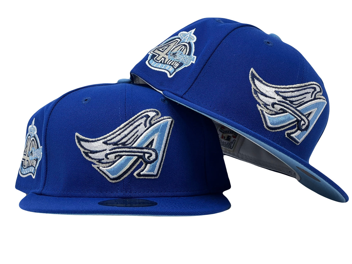 ANAHEIM ANGELS 40TH ANNIVERSARY LIGHT ROYAL ICY BRIM NEW ERA FITTED HAT