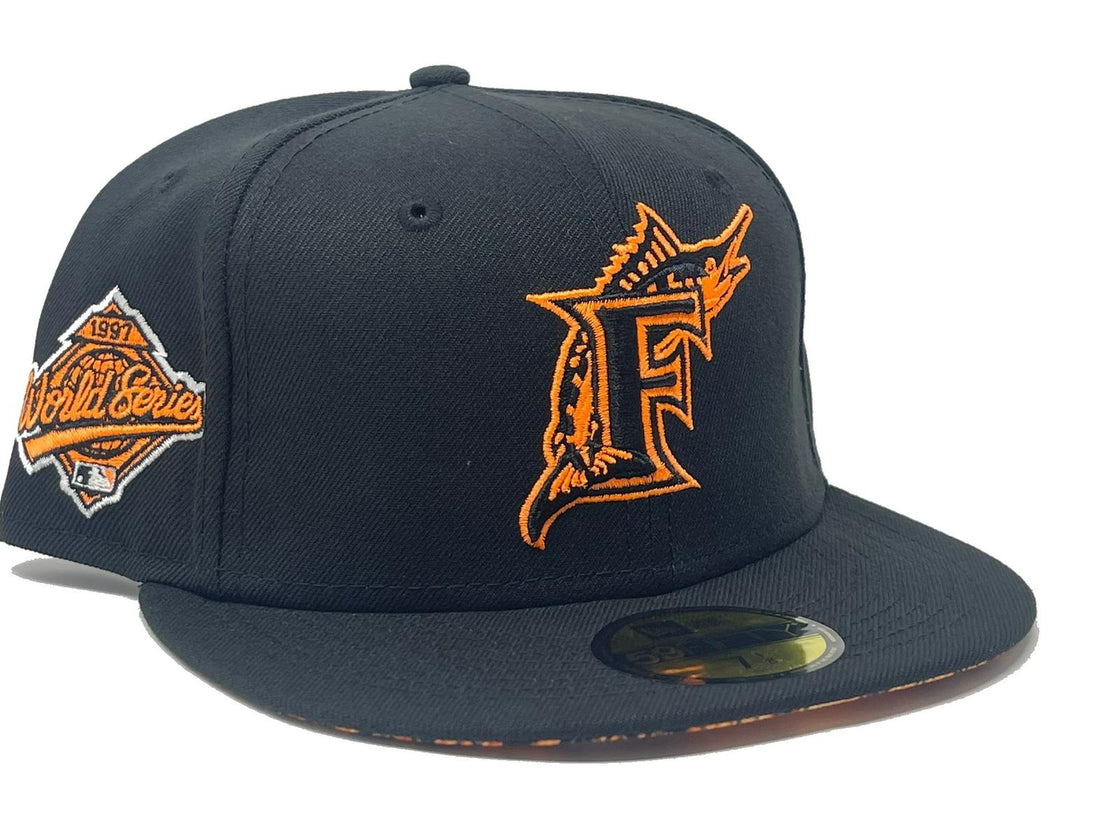 Florida Marlins 1997 World Series Snakeskin Print Brim New Era Fitted Hat