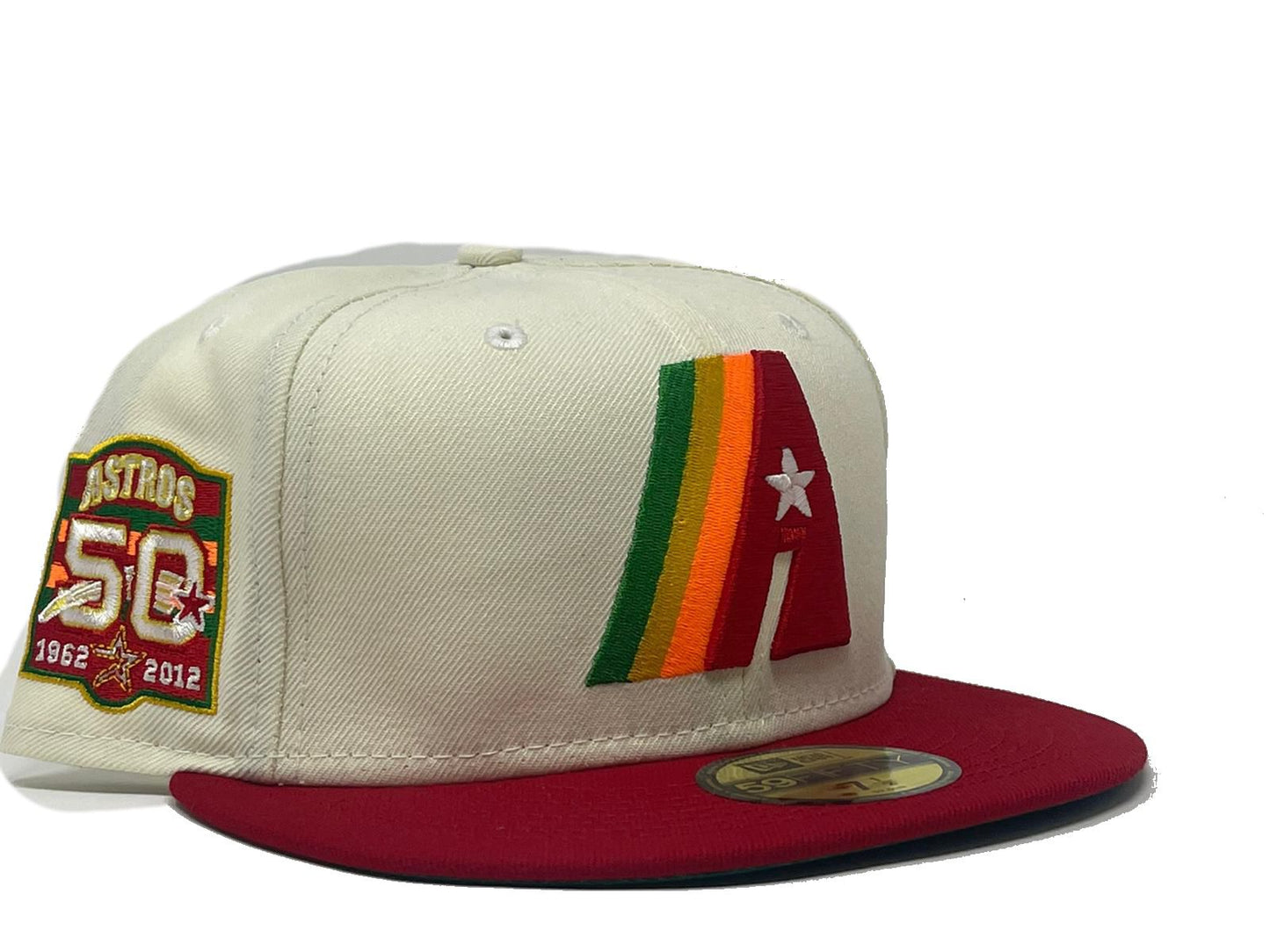 HOUSTON ASTROS 50TH ANNIVERSARY GREEN BRIM NEW ERA FITTED HAT
