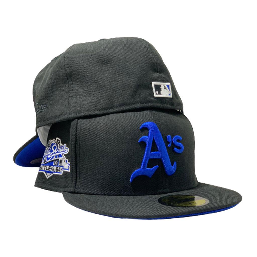 OAKLAND ATHLETICS 1989 BATTLE OF THE BAY BLACK ROYAL BRIM NEW ERA FITTED HAT