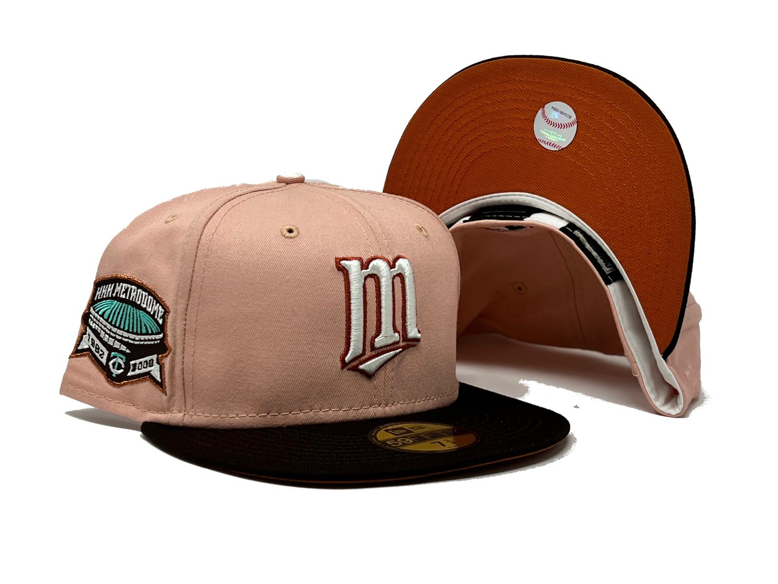 New Era 59FIFTY Cord Visor Minnesota Twins Metrodome Stadium Patch Hat - Graphite, Maroon Graphite/Maroon / 6 7/8