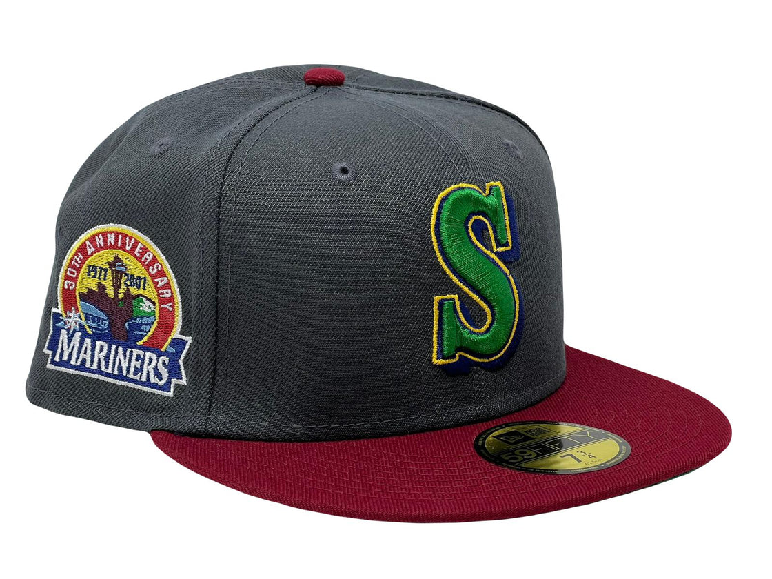 SEATTLE MARINERS 30TH ANNIVERSARY GREEN BRIM NEW ERA FITTED HAT