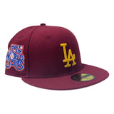LOS ANGELES DODGERS 78TH WORLD SERIES BURGUNDY PINK BRIM NEW ERA FITTED HAT