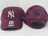Men's '47 Maroon New York Yankees Heritage Clean Up Adjustable Hat