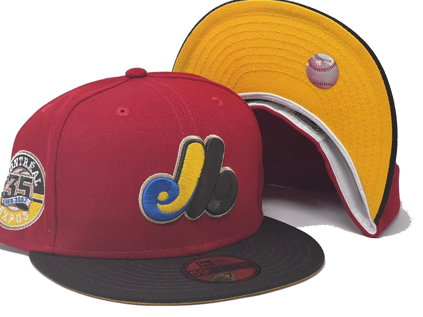 Montreal Expos 35th Anniversary Yellow Brim New Era Fitted Hat