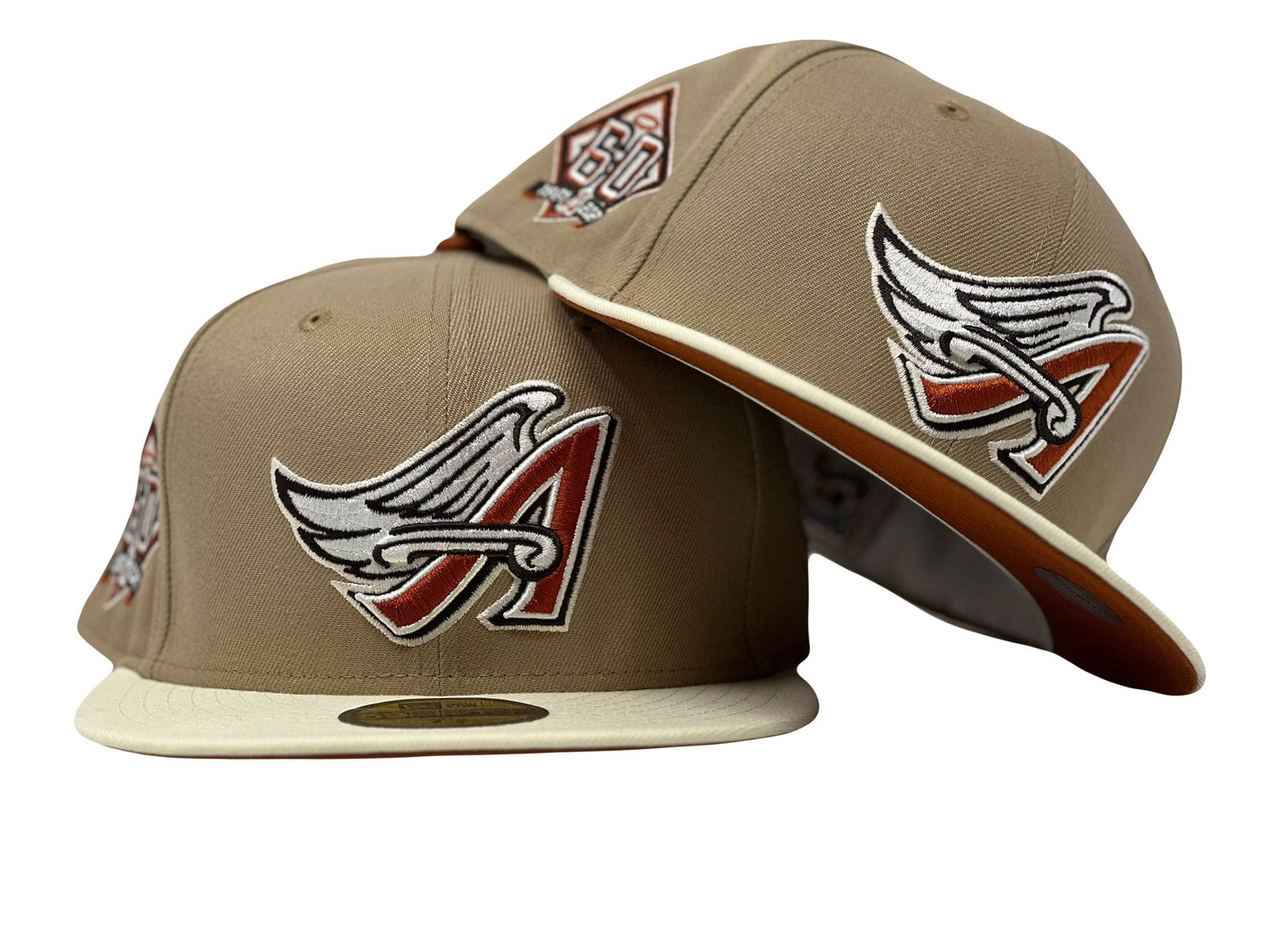 Los Angeles Angels 60th Anniversary Rust Orange Brim 59Fifty New Era Fitted Hat