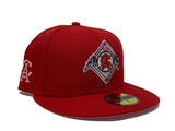 CALIFORNIA ANGELS "STRAWBERRY REFRESHER " RED PINK BRIM NEW ERA FITTED HAT