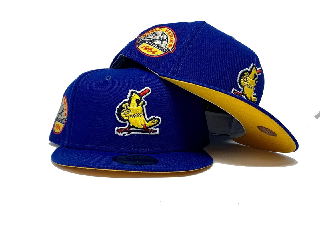 ST. LOUIS CARDINALS  1964 WORLD SERIES ROYAL YELLOW BRIM NEW ERA FITTED HAT