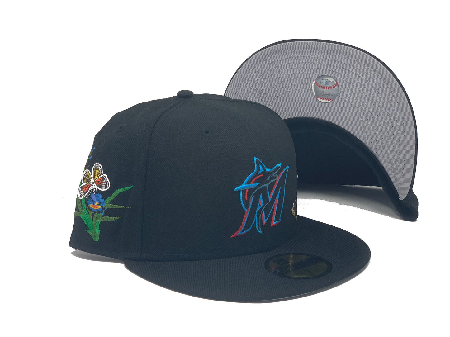 FELT *  MIAMI MARLIN BLACK 59FIFTY NEW ERA FITTED HAT