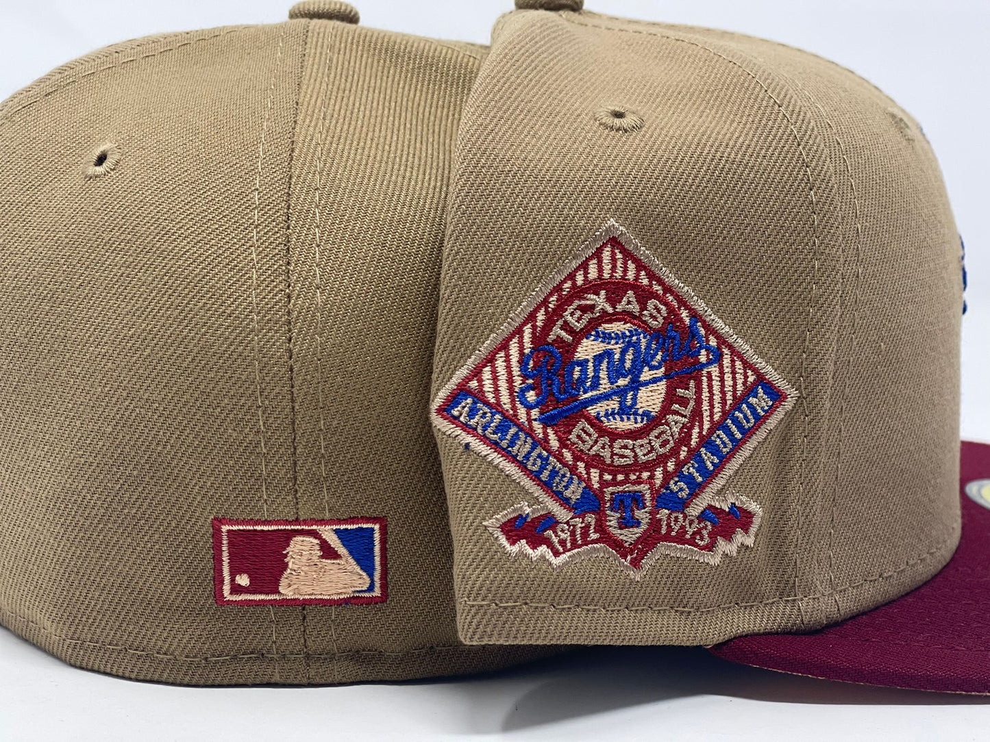 TEXAS RANGERS ARLINGTON STADIUM "ART CANVAS COLLECTION" PEACH BRIM NEW ERA FITTED HAT