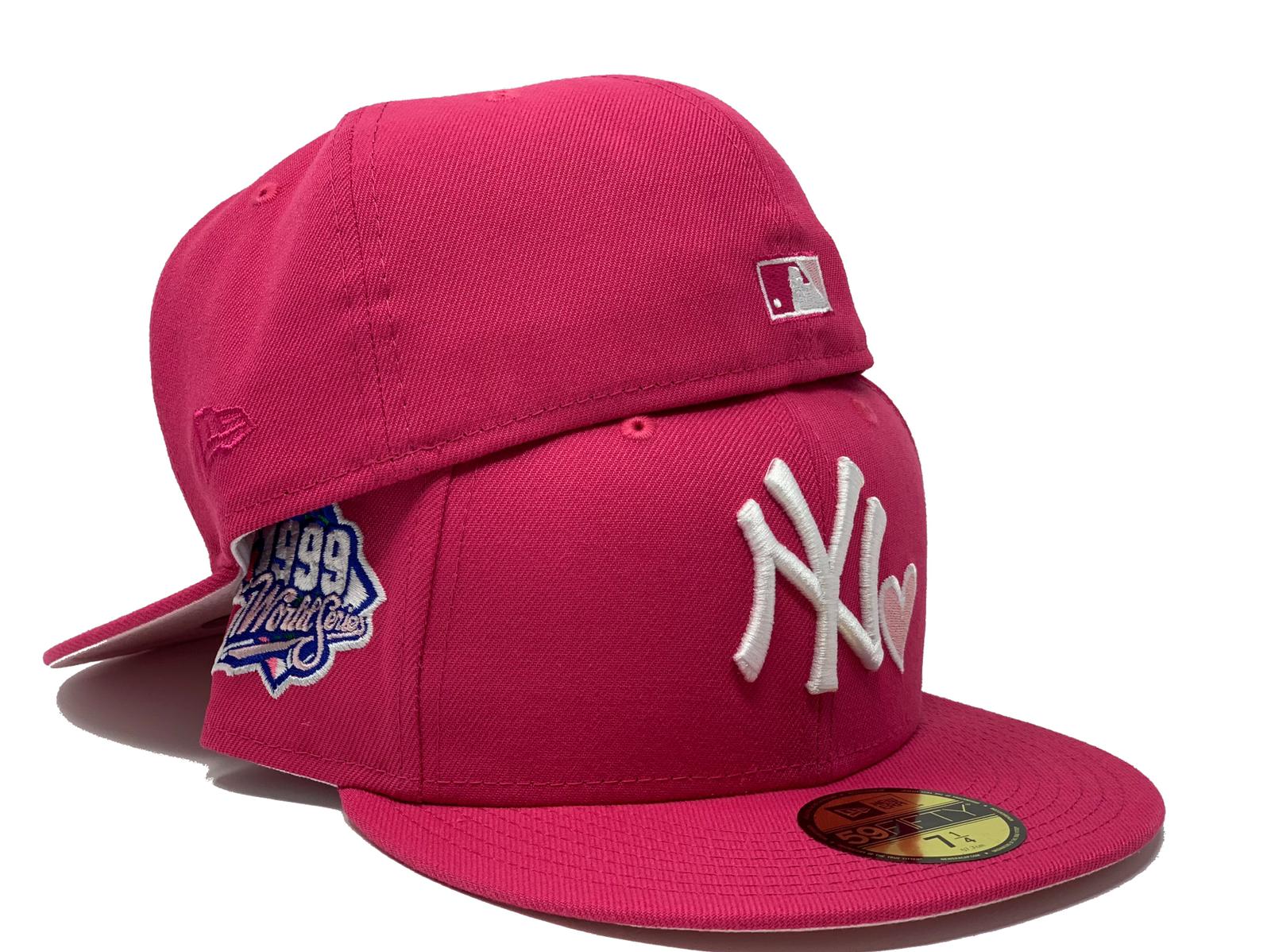 Pink New York Yankees Heart Red Bottom 1999 World Series Side Patch New Era  59Fifty Fitted