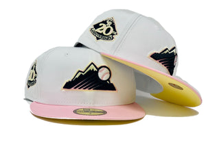 COLORADO ROCKIES 20TH ANNIVERSARY "ANGEL SLICES" BUTTER POPCORN BRIM NEW ERA FITTED HAT