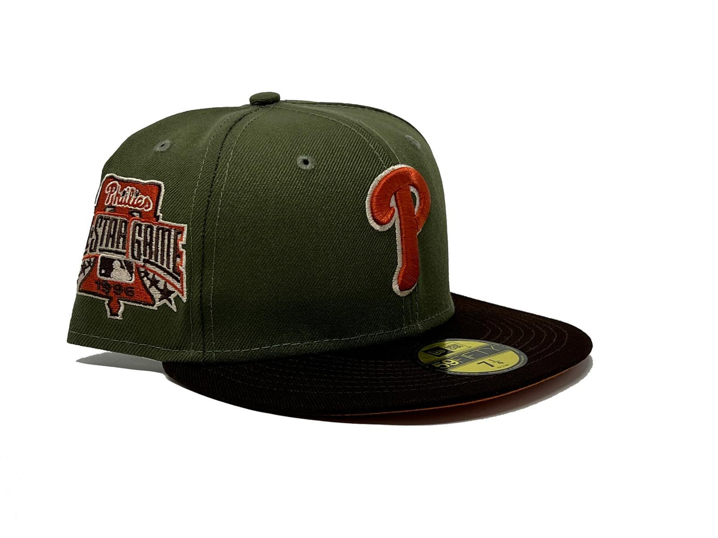 PHILADELPHIA PHIILIS 2006 ALL STAR GAME " OLIVE RUST PACK" NEW ERA FITTED HAT