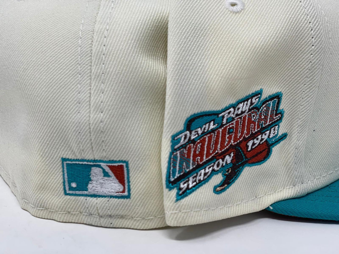 TAMPA BAY 1998 INAUGURAL SEASON " MIAMI SOUTH BEACH" PACK RUST BRIM NEW ERA FITTED HAT