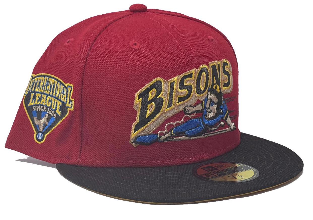 BUFALLO BISONS INTERNATIONAL LEAGUE YELLOW BRIM NEW ERA FITTED HAT