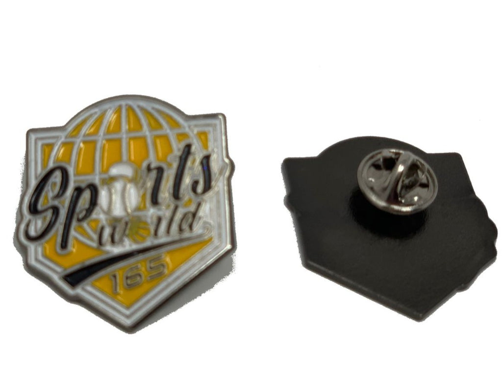 SPORTS WORLD YELLOW/ BLACK METAL PIN