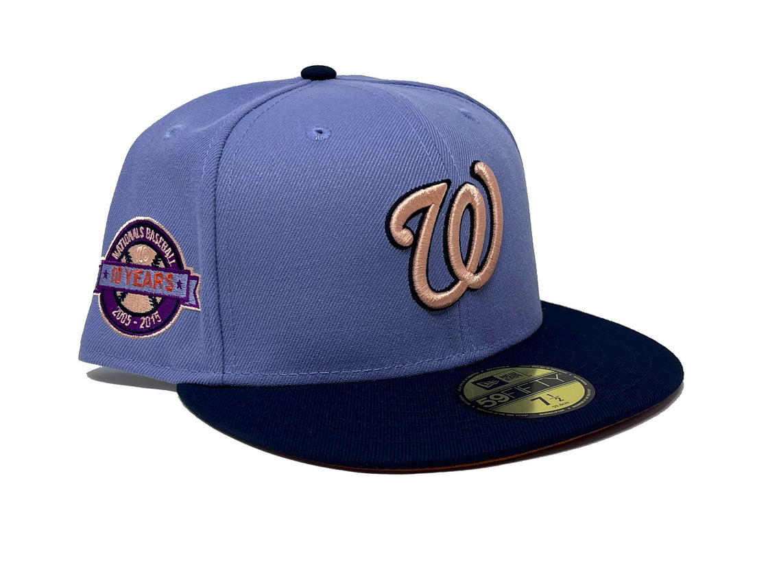 WASHINGTON NATIONALS 10TH ANNIVERSARY RUST ORANGE BRIM NEW ERA FITTED HAT
