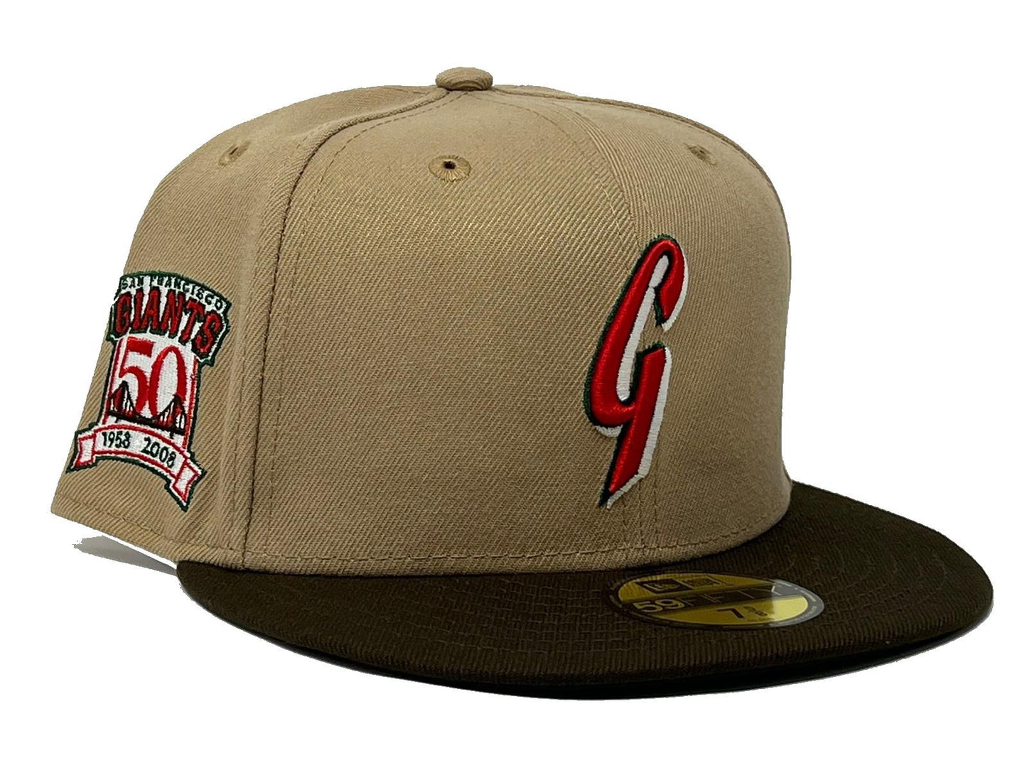 SAN FRANCISCO GIANTS 50TH ANNIVERSARY GREEN BRIM NEW ERA FITTED HAT