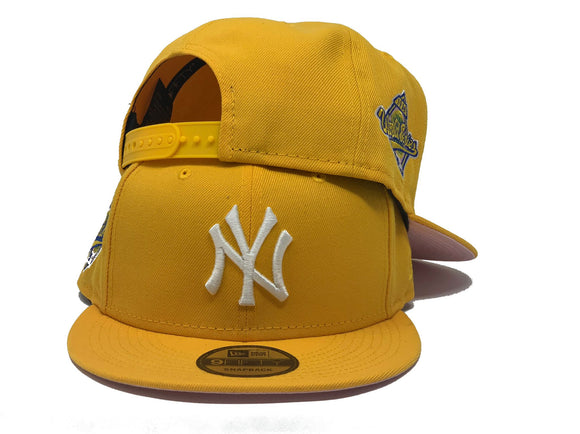 Texi Yellow New York Yankees Pink Botton 59fifty New Era Snapback