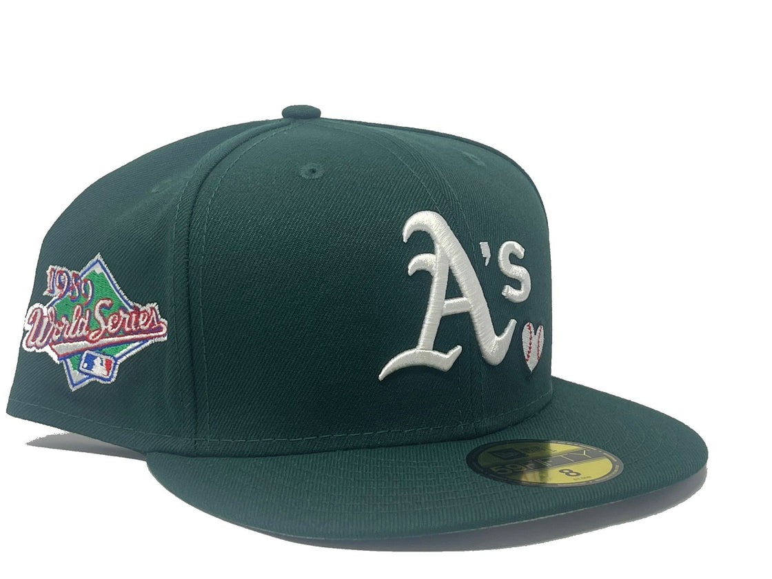 Oakland Athletics 1989 WORLD SERIES TEAM HEART 59FIFTY NEW ERA FITTED HAT