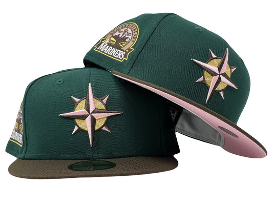 Seattle Mariners 30th Anniversary Brown Green Visor Fitted Hats