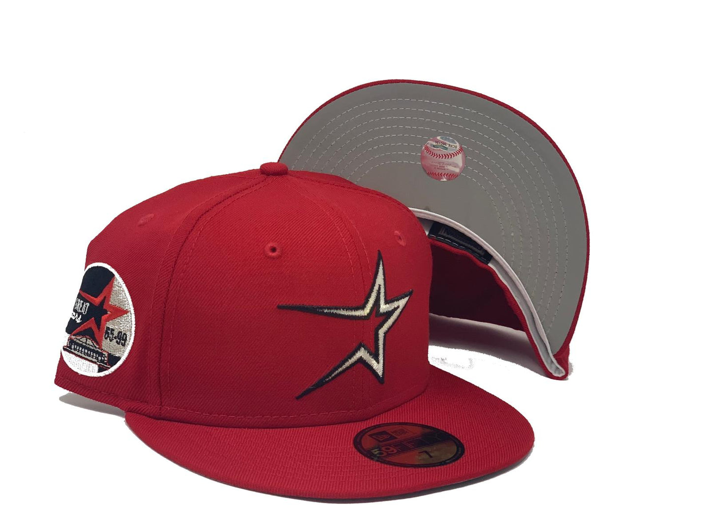 HOUSTON ASTROS 35TH ANNIVERSARY RED REFLECTIVE BRIM NEW ERA FITTED HAT