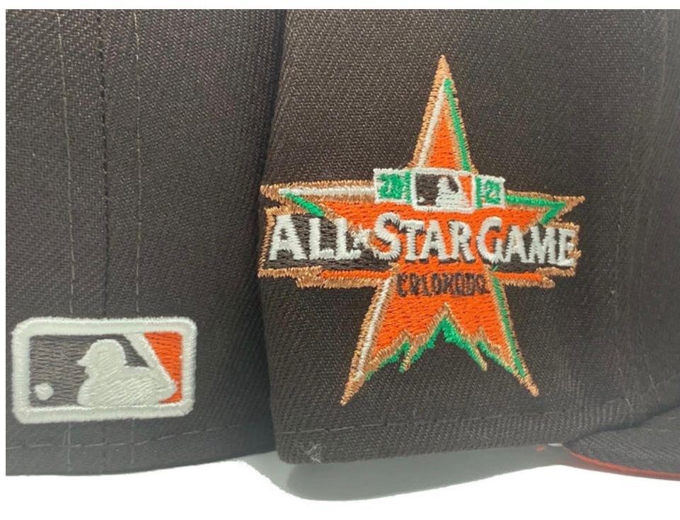 COLORADO ROCKIES 2021 ALL STAR GAME  DEEP BROWN "AUTUMN COLLECTION" ORANGE BRIM NEW ERA FITTED HAT