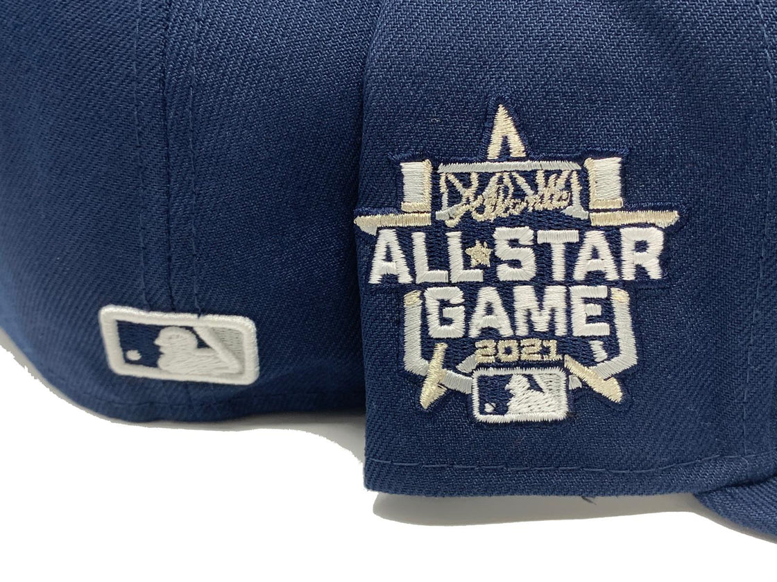 ATLANTA BRAVES 2021 ALL STAR GAME LIGHT NAVY GRAY BRIM NEW ERA FITTED  HAT