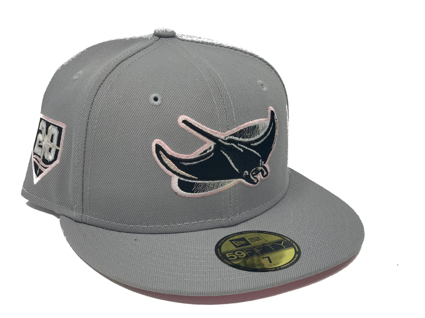 TAMPA BAY DEVIL RAYS 20TH ANNIVERSARY "PINK CONTRETE" NEW ERAFITTED HAT