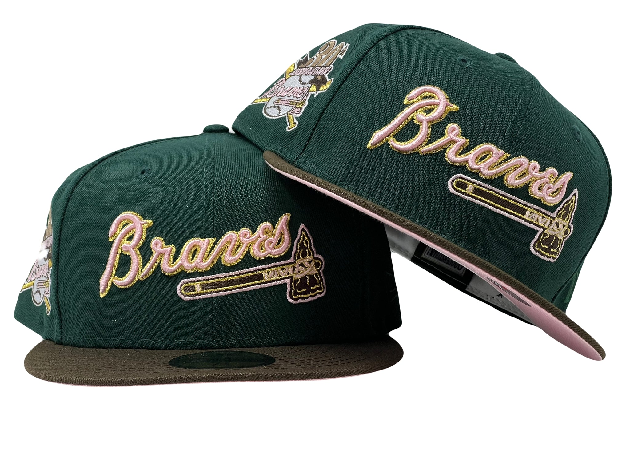 New Era 59FIFTY Atlanta Braves Fitted Hat Dark Green White