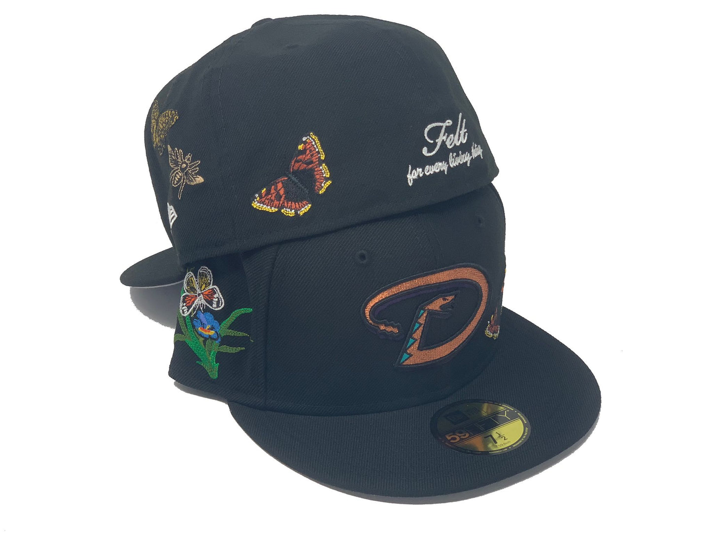 FELT * ARIZONA DIAMONDBACKS BLACK 59FIFTY NEW ERA FITTED HAT