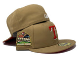 TEXAS RANGERS INAUGURAL SEASON KHAKI RED BRIM NEW ERA FITTED HAT
